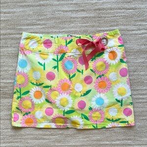 Lilly Pulitzer Daisy Print Skort | Skirt Floral with Pink Ribbon Accents Size 4